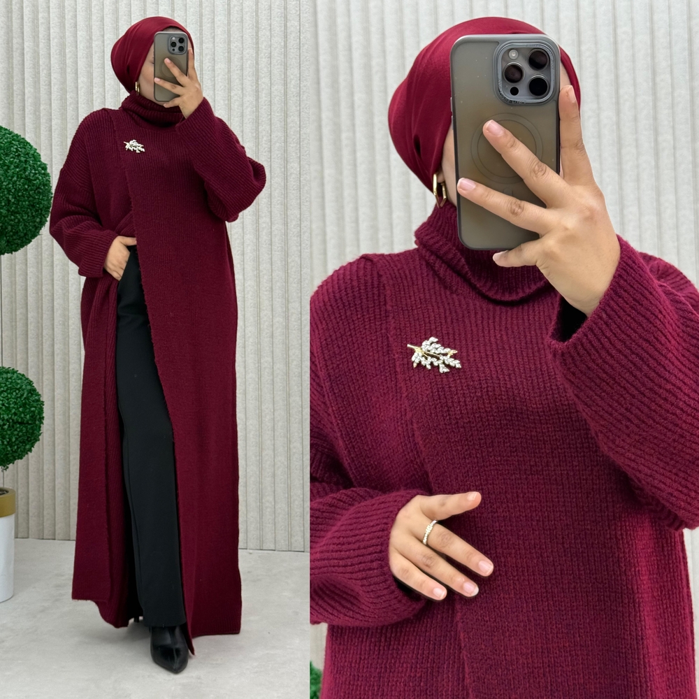 Elegant Burgundy Women Sweater by [Brand]